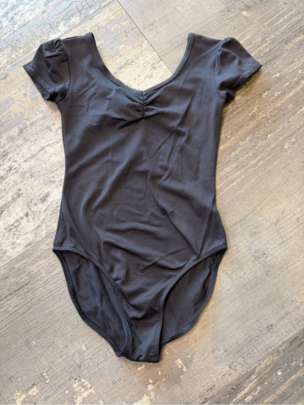 Danskin Now Black Short Sleeve Dance Leotard